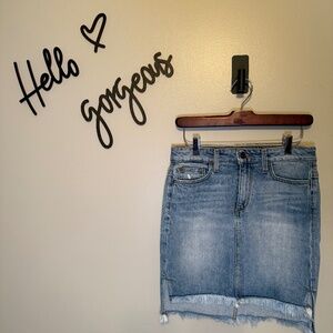 Joe's Jeans Collector's Edition High-Low Frayed Denim Skirt w26